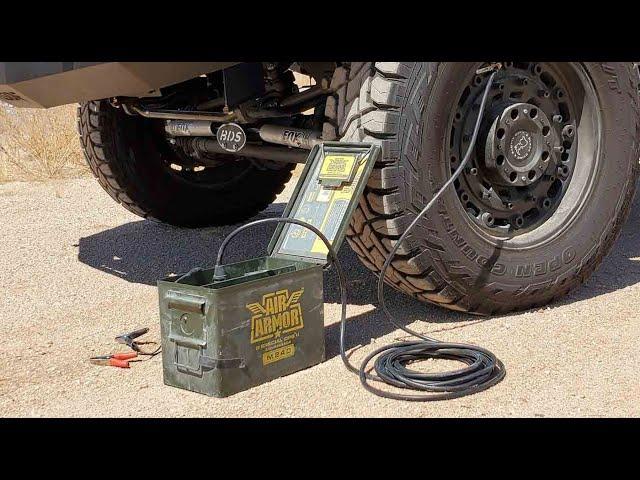 M240 Air Armor Tire Inflator Portable 12 volt air compressor  Durability drop test action demo