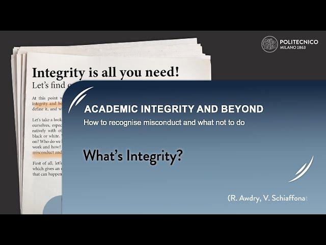 What's integrity? Defining integrity in the context of learning