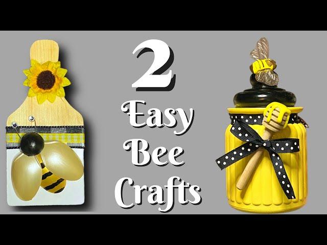 DIY Bee Decor | 2 Easy Bee Crafts | Dollar Tree Bee Decor | Tiered Tray Decor