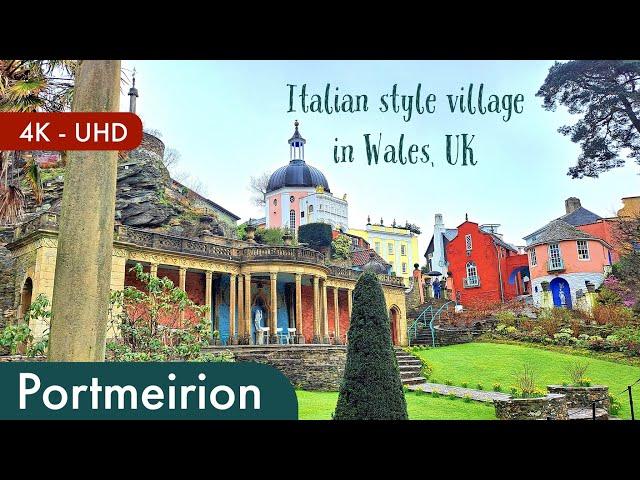 Italian style village -- Portmeirion (Gwynedd), Wales, UK (4K-UHD)