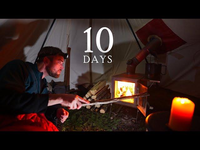 -26° Solo Camping 10 Days - Predators, Snow & Storms