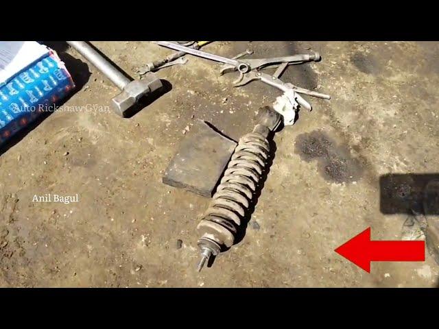 Rear shock Absorber change  Bajaj Auto Rickshaw 4Stroke l How to replace Rear shock Absorber 2stroke