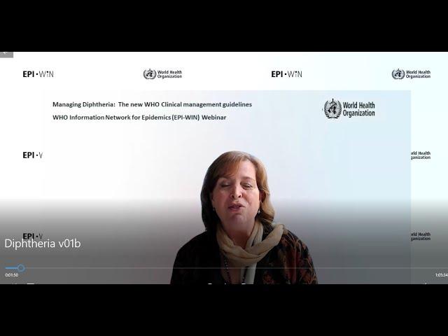 WHO EPI-WIN webinar: Managing diphtheria: the new WHO clinical management guidelines