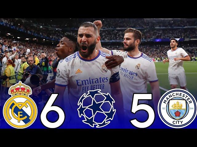 ملخص مباراه ريال مدريد 6-5 مانشستر سيتي◄ريمونتادا تاريخيه ●دوري الابطال[2022] "FHD"