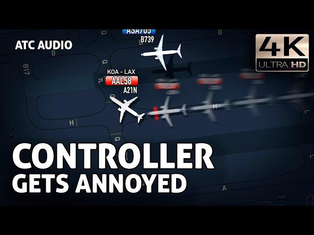 Tower Controller reprimands American Airlines pilot at LAX Airport. Real ATC Audio