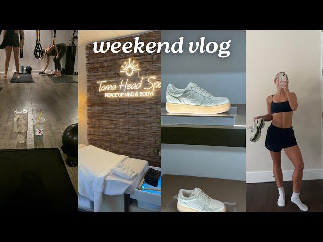 VLOG: heated Pilates class, first time at a head spa, shopping at the mall, church & grocery haul!