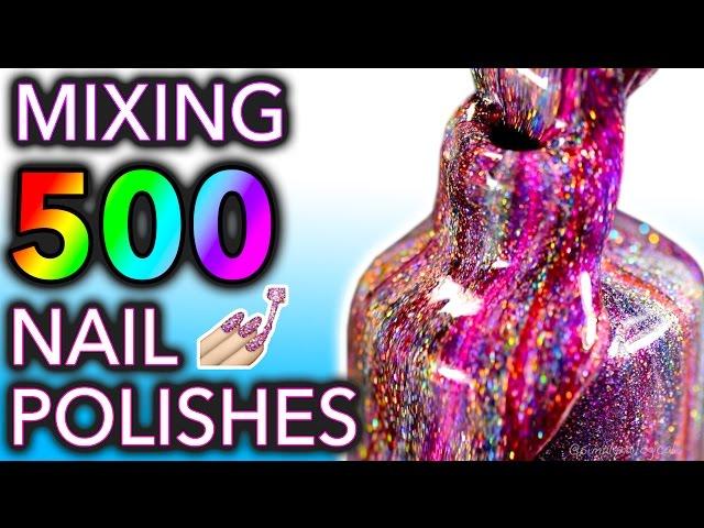 Mixing my 500 HOLO Nail Polishes Together! What Will Happen?!