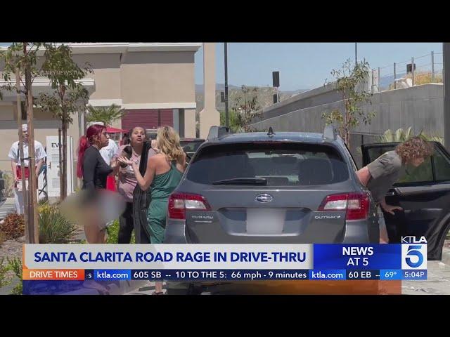 Road-rage incident caught on camera at In-N-Out Burger drive thru