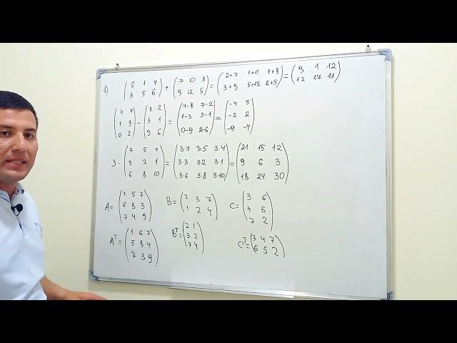 Matritsalar ustida amallar. 2-dars. Oliy matematika