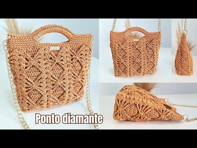 SUPER ELEGANT DIAMOND STITCH CROCHET BAG