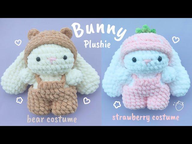 Strawberry Bunny Plushie and Bear Bunny Plushie Crochet/Amigurumi Tutorial | Cute, Free Pattern