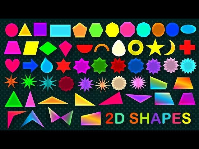 2D Shape Names | 50+ Two Dimensional Shape Names | Geometrical and Other Shapes Vocabulary