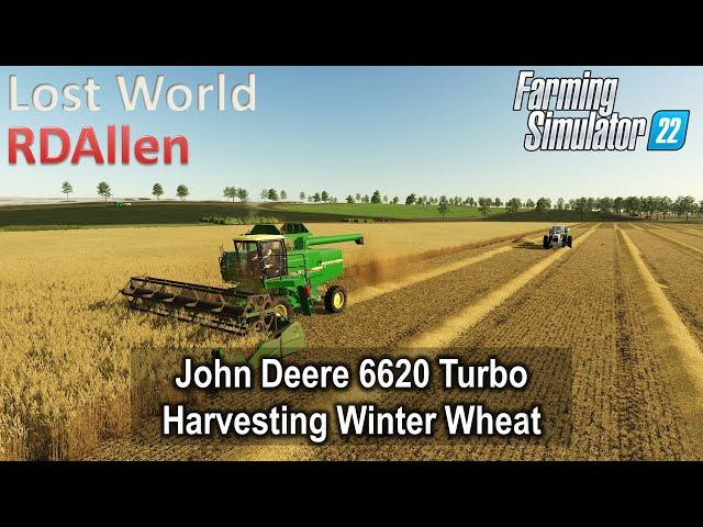 John Deere 6620 Turbo Harvesting Wheat | E65 Lost World | Farming Simulator 22