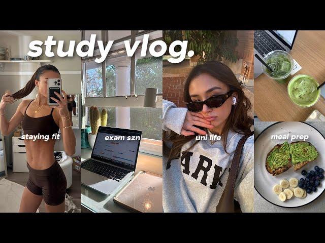 PRODUCTIVE COLLEGE STUDY VLOG  exam season, meal prep, and fun days in la