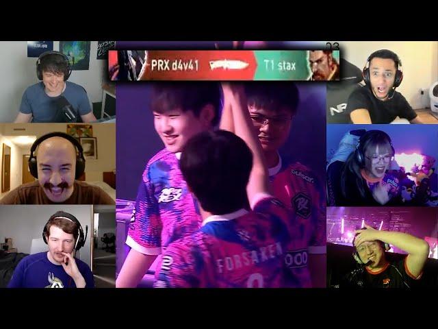 Valorant Streamers Reacts To PRX D4v41 Knifing T1 Stax To Defeat T1 In a Dominant Way