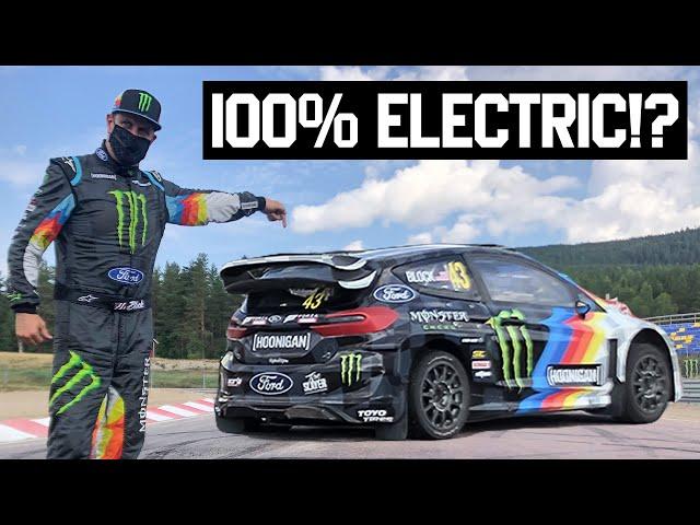 Ken Block Tests & HOONS The Worlds First All Electric Rally Cross Car!