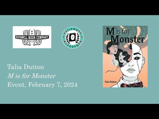 Talia Dutton Event for M is for Monster - Boswell Book Company