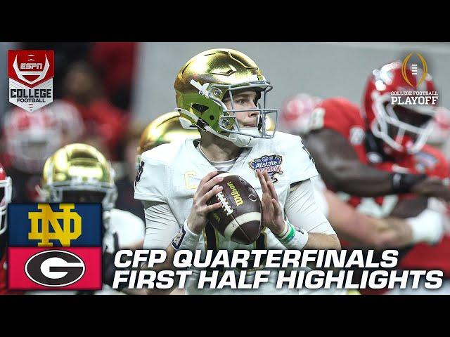 CFP Quarterfinal HALFTIME HIGHLIGHTS: Notre Dame Fighting Irish vs. Georgia Bulldogs | ESPN CFB