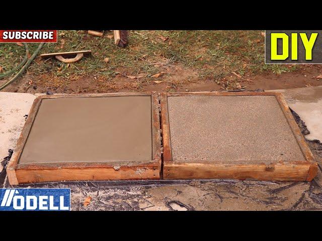 How to make DIY Concrete Pavers with Exposed Aggregate / Sand Wash Finish and Sealed