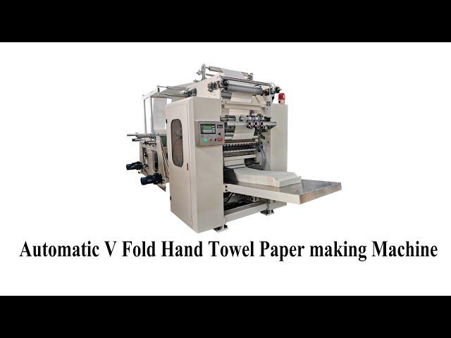 V Fold Hand Towel Paper Making Machine with color glue lamination