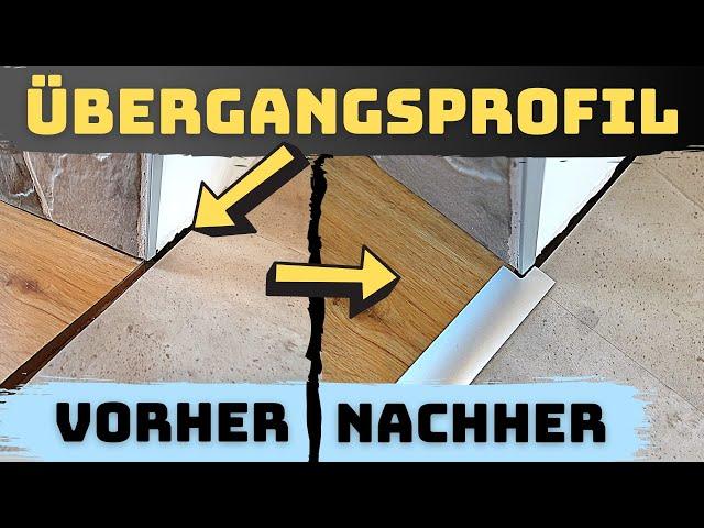 Übergangsprofil schneiden & montieren, bei einem Türübergang - Selbstklebend