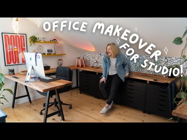 Office Makeover For Creative Studio  | Scrap-wood DIY Projects + Fun Decor