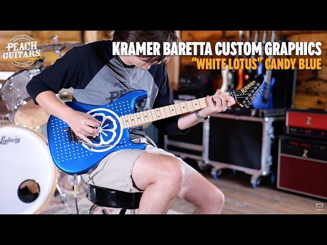 No Talking...Just Tones | Kramer Baretta Custom Graphics "White Lotus" White Lotus Candy Blue