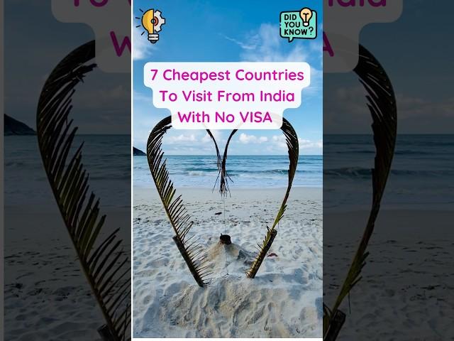 Top 7 Cheap & Visa-Free Destinations for Indians ️️ #india #shorts #facts #youtubeshorts #travel