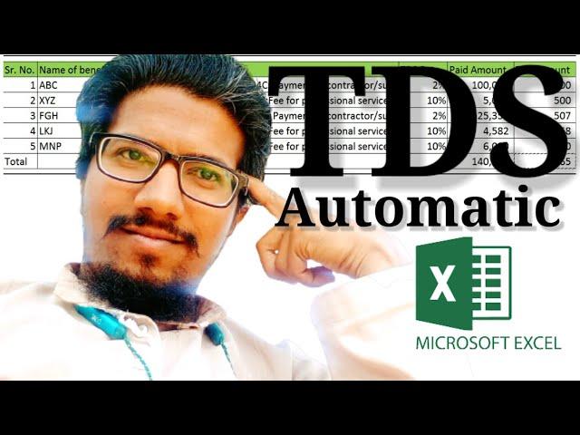 Automatic TDS Sheet in Excel, TDS nikale automatic excel me