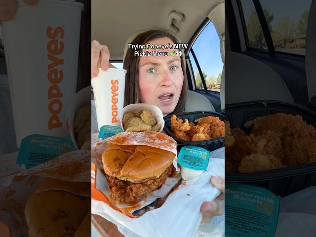 Popeye's has a new PICKLE menu (for real) and I tried everything  #popeyes #pickles #fastfood