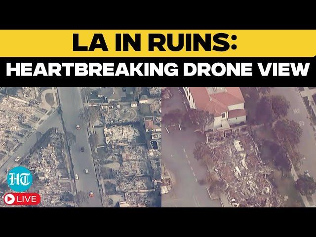 LIVE: LA Fires From Above | Aerial View Of Palisades Fire | California Wildfires Aftermath Live | US