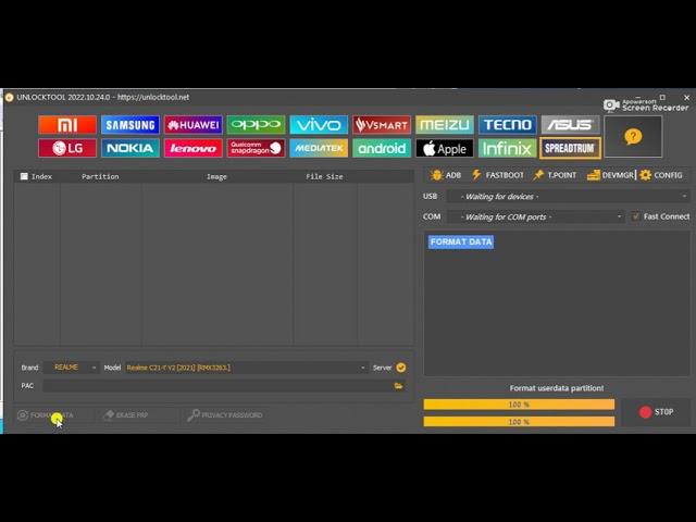 Realme(rmx3263) c21y pattern unlock by unlocktool