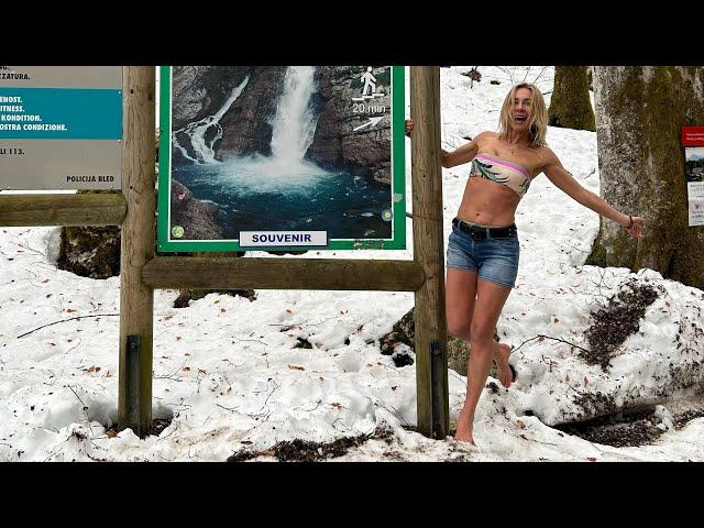 ICY WATERFALL DIP / BAREFOOT SNOW WALK / LONG EXPOSURE TO COLD / CONNECT TO NATURE AND HEAL!!!