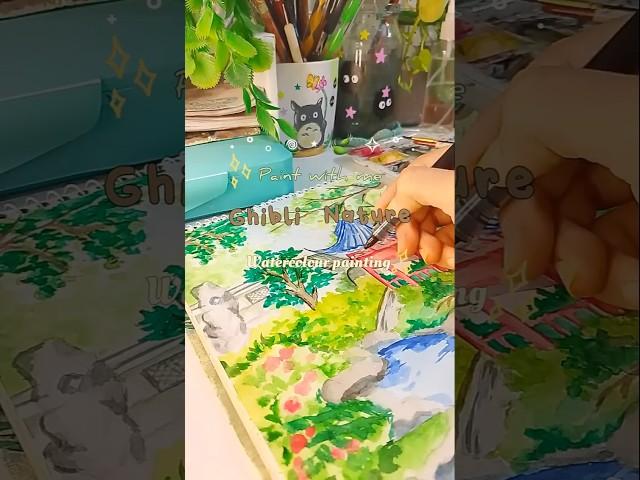 Ghibli Nature Art | Easy for beginners | °𓏲⋆. ⋆⸜ #shorts #foryou #ghibliart #drawing #shortviral