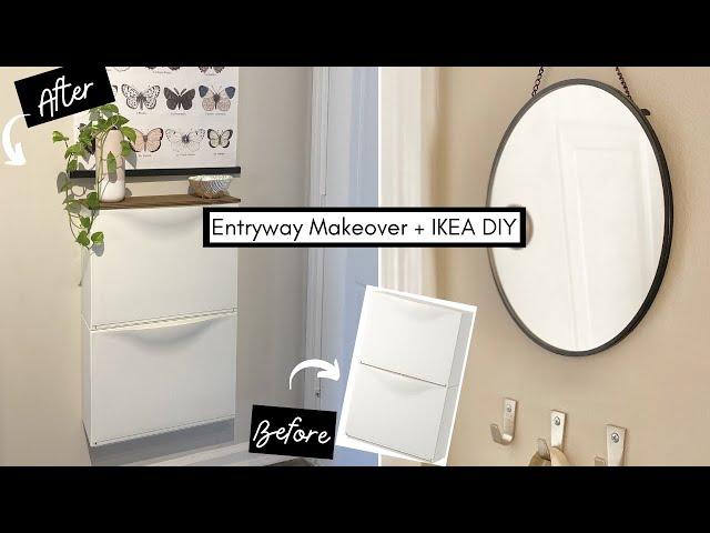 SMALL ENTRYWAY MAKEOVER + IKEA TRONES DIY | IKEA DIY HACK  + ENTRYWAY MAKEOVER DIY 2021