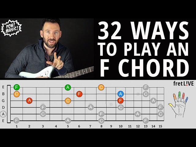 32 Ways to Play a Simple F Chord  (From Easy to Hard) - FREE .pdf!