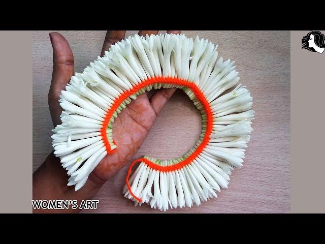 how to string sampangi flower pinnal jadai method | easy method to make sampangi flower garland