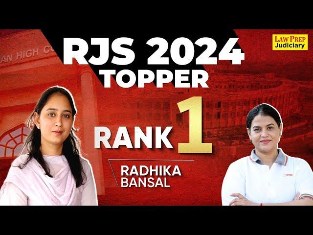 RJS 2024 Topper Interview | Radhika Bansal | Rank 1 | RJS Result 2024