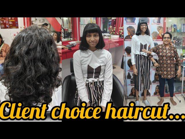 Client choice haircut... | Indian girls and women hair cutting vlogs ️ | short haircut