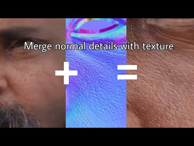 How to merge normal map details with base texture without baking. Using photoshop | irfanlesnar