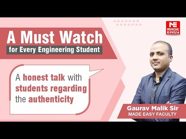 Honest talk Regarding the Authenticity | GATE 2023 | Must Watch | By: Gaurav Malik Sir | MADE EASY