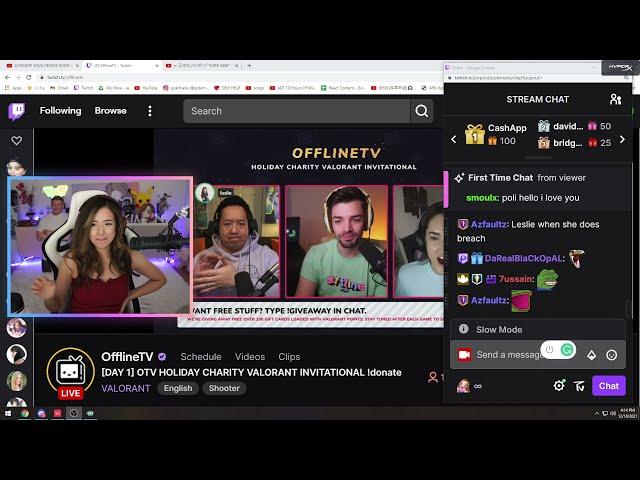 Pokimane reacts to Fuslie's Breach and Omen impression *BLINDING*