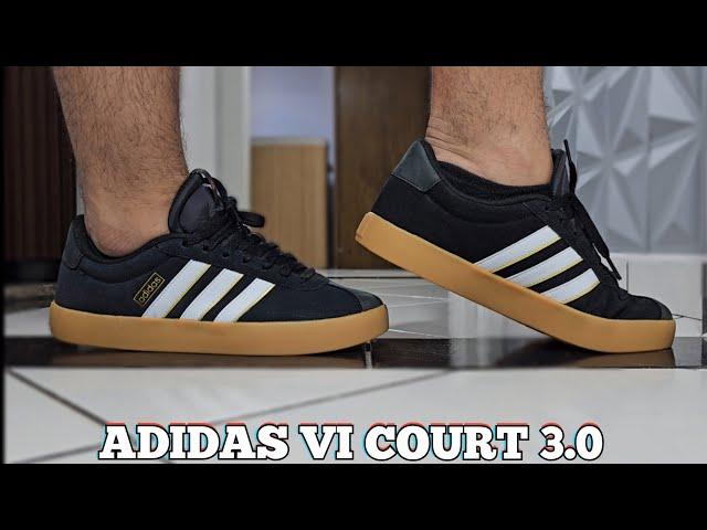 Review Adidas Vl Court 3.0 Leather Sneakers Black | On Feet Demonstration | On Feet | Everyday Sn...