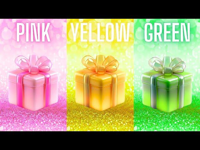 Choose your gift ️||3 gift box challenge||2 good & 1 bad||Pink, Yellow & Green #chooseyourbox