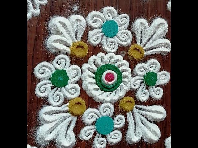 Easy Rangoli Design || 5 Minuts Rangoli Design || Madhu's Creative Design