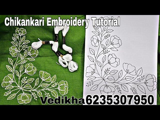 Chikankari Embroidery Tutorial Christmas Special Video | Hand Work Net Kotta Saree for Daily Wear