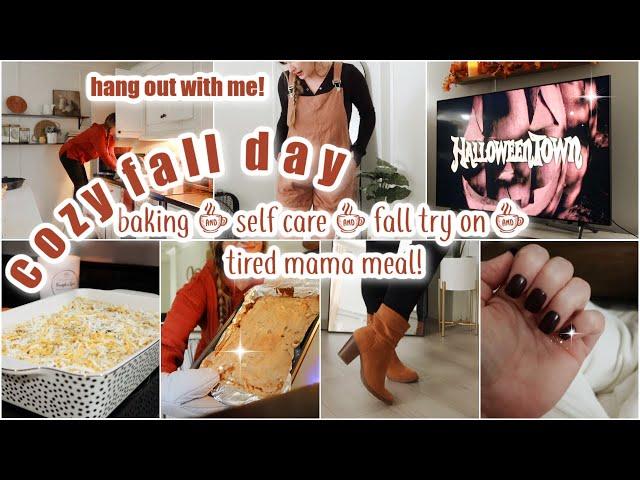  cozy fall day // baking + slow homemaking + self care + walmart haul