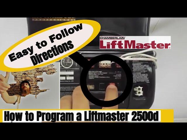 LiftMaster 2500 Garage Door Opener Electronic Limits/ Force Programming