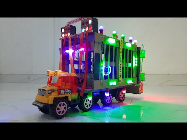 How to make mini truck with cardboard | small dj setup loading | mini dj truck | tech toyz