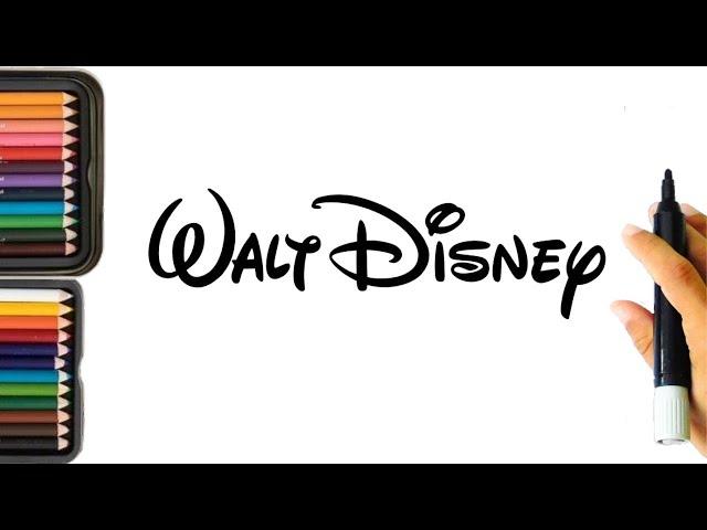 Walt Disney logo drawing / Disney Art / Coloring logos